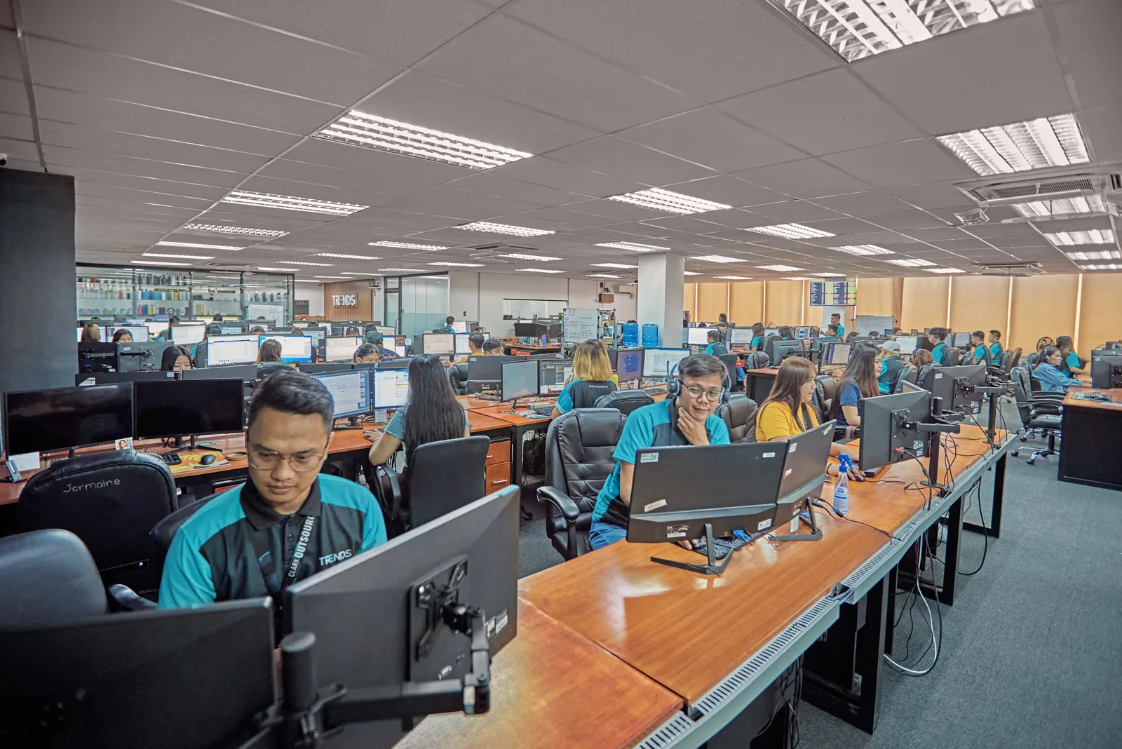 Data administrator outsourcing in the Philippines, shown with computer workstations at Clark Outsourcing